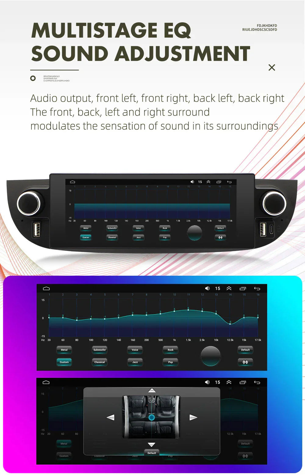 6.86'' Car Stereo GPS Navigation Head Unit for Fiat 500 (2007-2018)