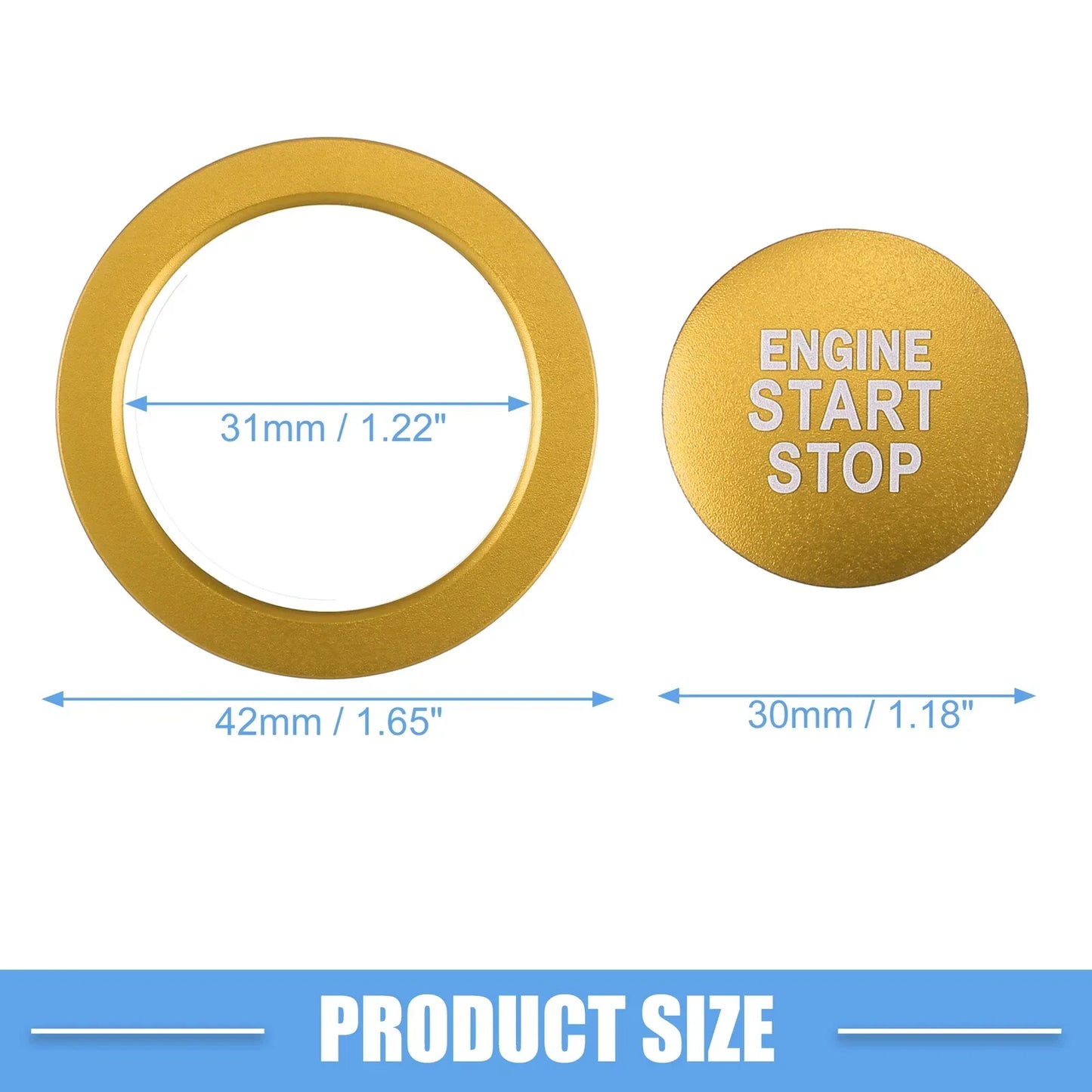 Ignition Button Sticker for Lexus IS ES RX GS NX - Aluminum Gold Tone