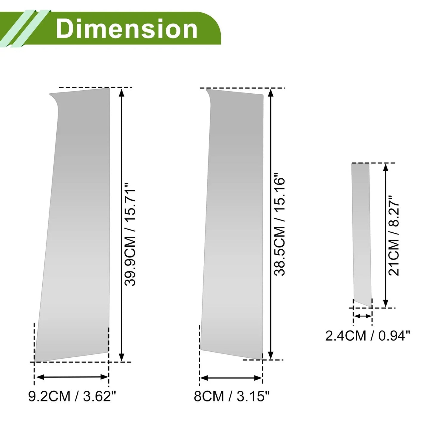 6 Pcs Silver Tone Pillar Window Trim for Chevy Aveo (2007-2011)
