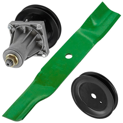 Deck Spindle Assembly with Pulley Replacement for Troy-Bilt Mustang XP (2010–2018)
