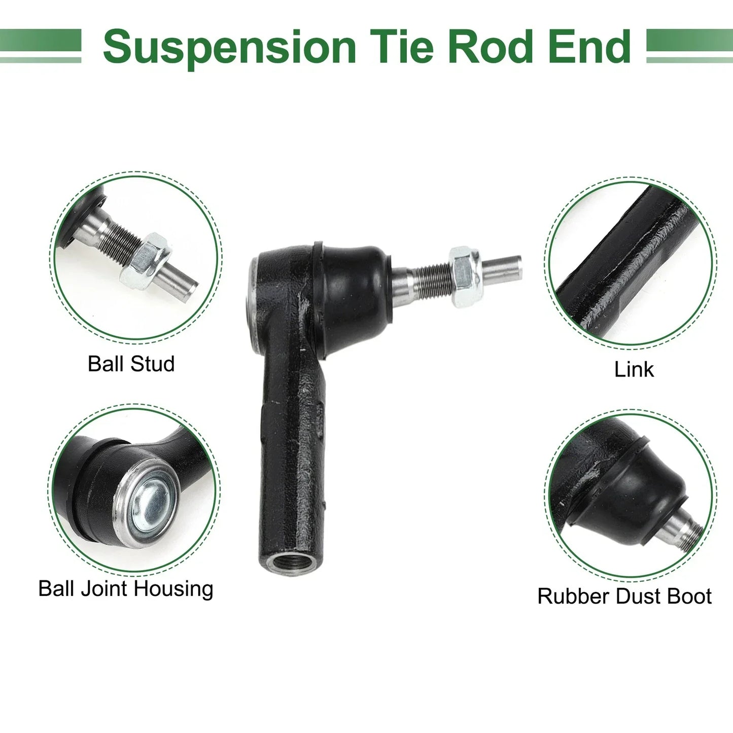6pcs Front Suspension Kit Tie Rod Ends with Boots for Dodge Dakota (2005-2011)