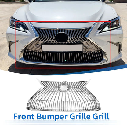 Front Hood Bumper Grille for Lexus ES350 (2019-2021) Chrome Silver Tone