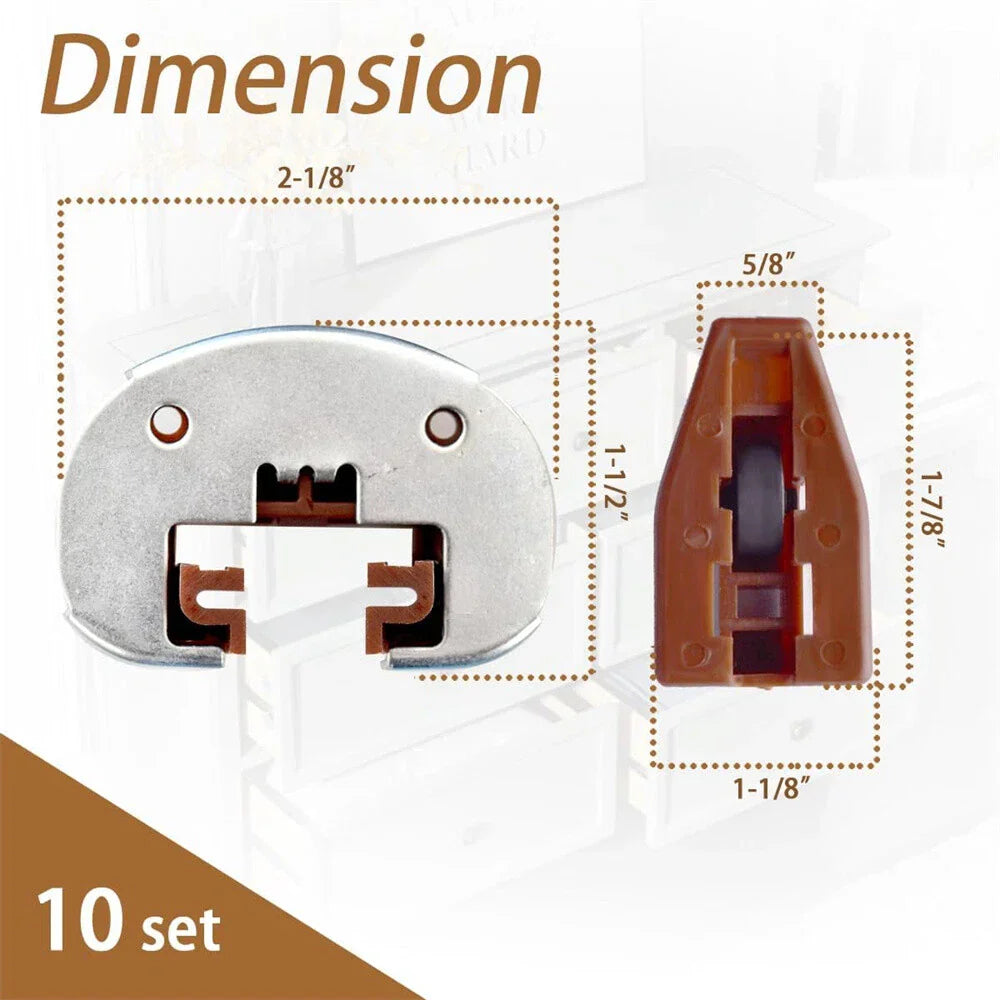 Drawer Slides Repair Kit with Metal Support Plate for Rite-Trak II