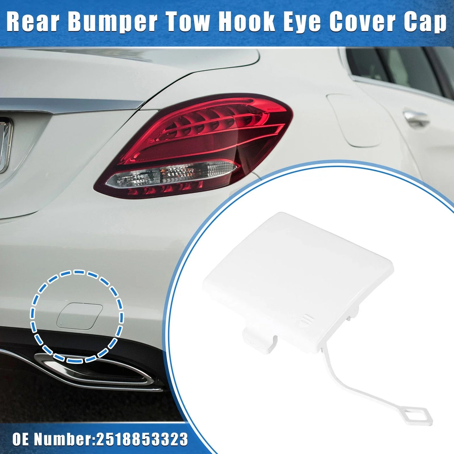 Car Rear Bumper Tow Hook Eye Hole Cover for Mercedes-Benz R350 (2011-2012)