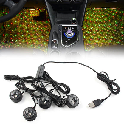 Colorful USB Ambient Foot Lamp for Car Interior Lighting