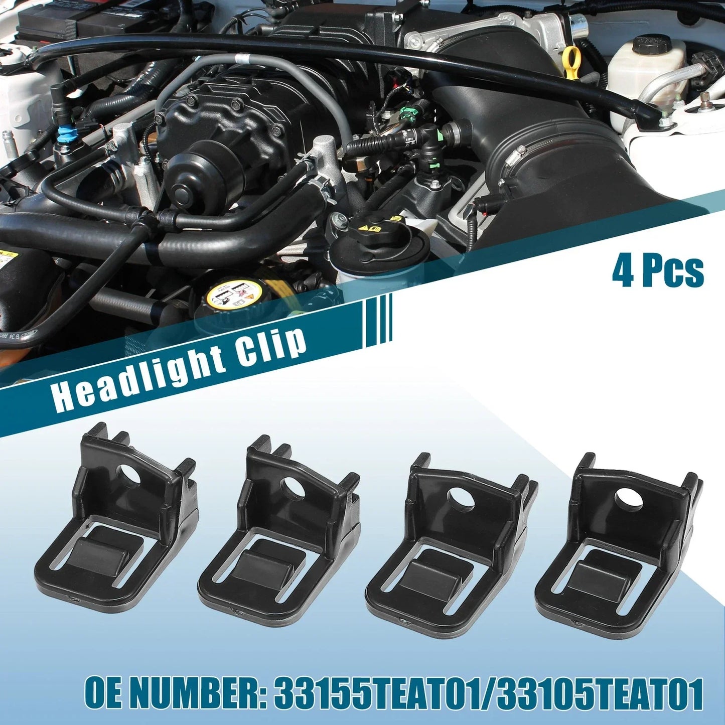 2 x Front Left Right Headlight Clips for Honda Civic (No. 33155TEAT01)