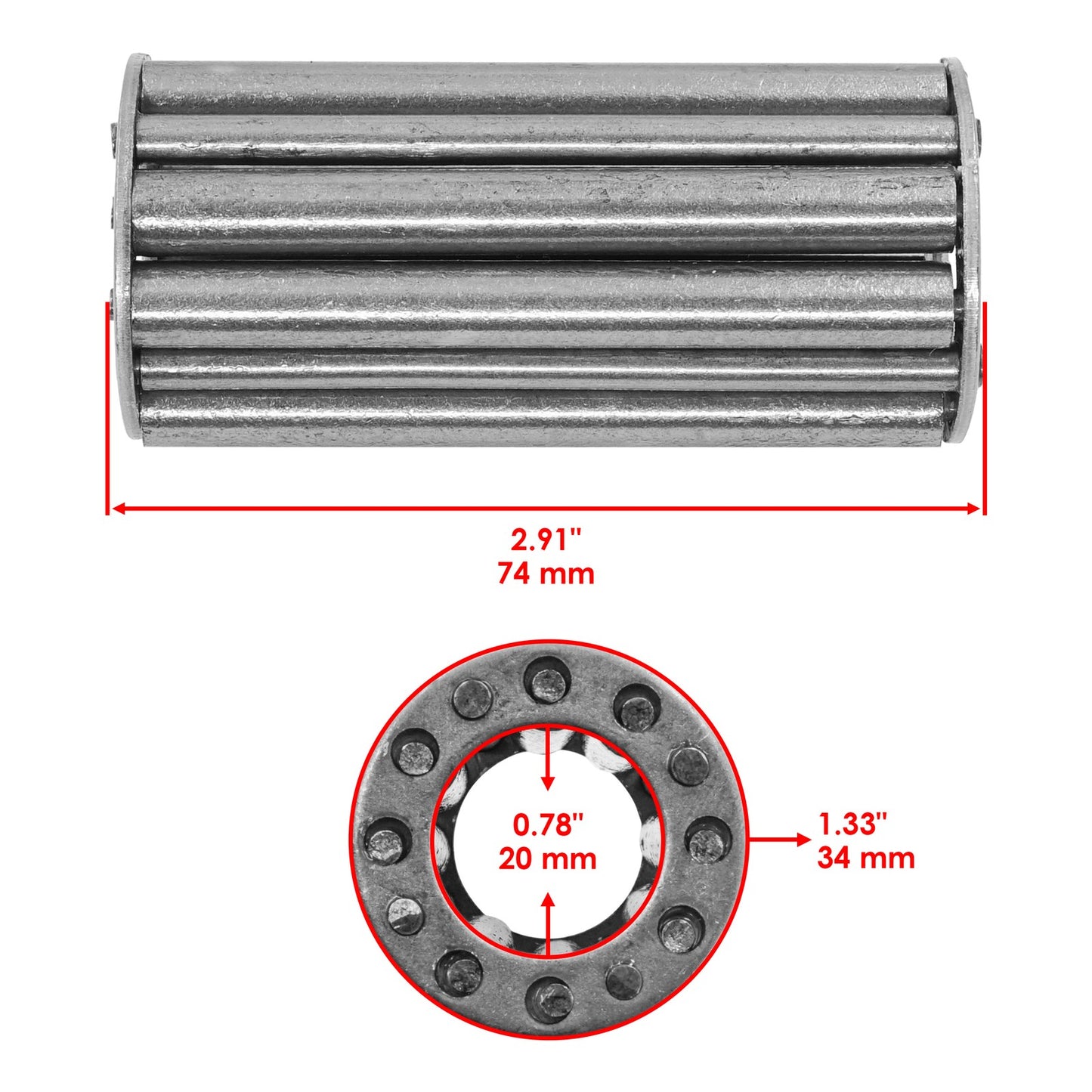 Caster Wheel Roller Cage Bearing Replacement for Land Pride AT3590 FDR3590 (2010–2018)