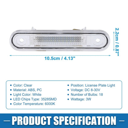 2 x White LED License Plate Lights for Mercedes-Benz C220 (2001-2010)