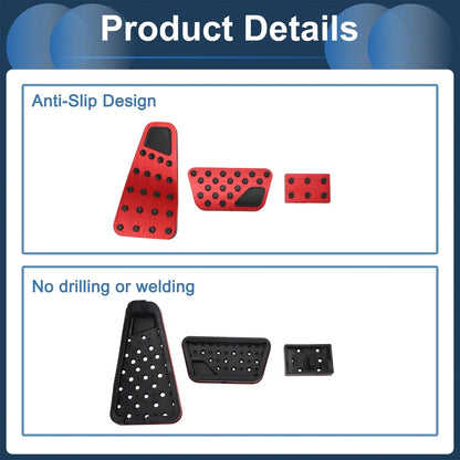 Automatic Foot Accelerator Pedal Covers 2 x Red for Dodge RAM 1500 (2010-2018)
