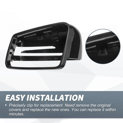 Rearview Mirror Cover Cap Gloss Black for Mercedes-Benz W176 W204 W212 W211