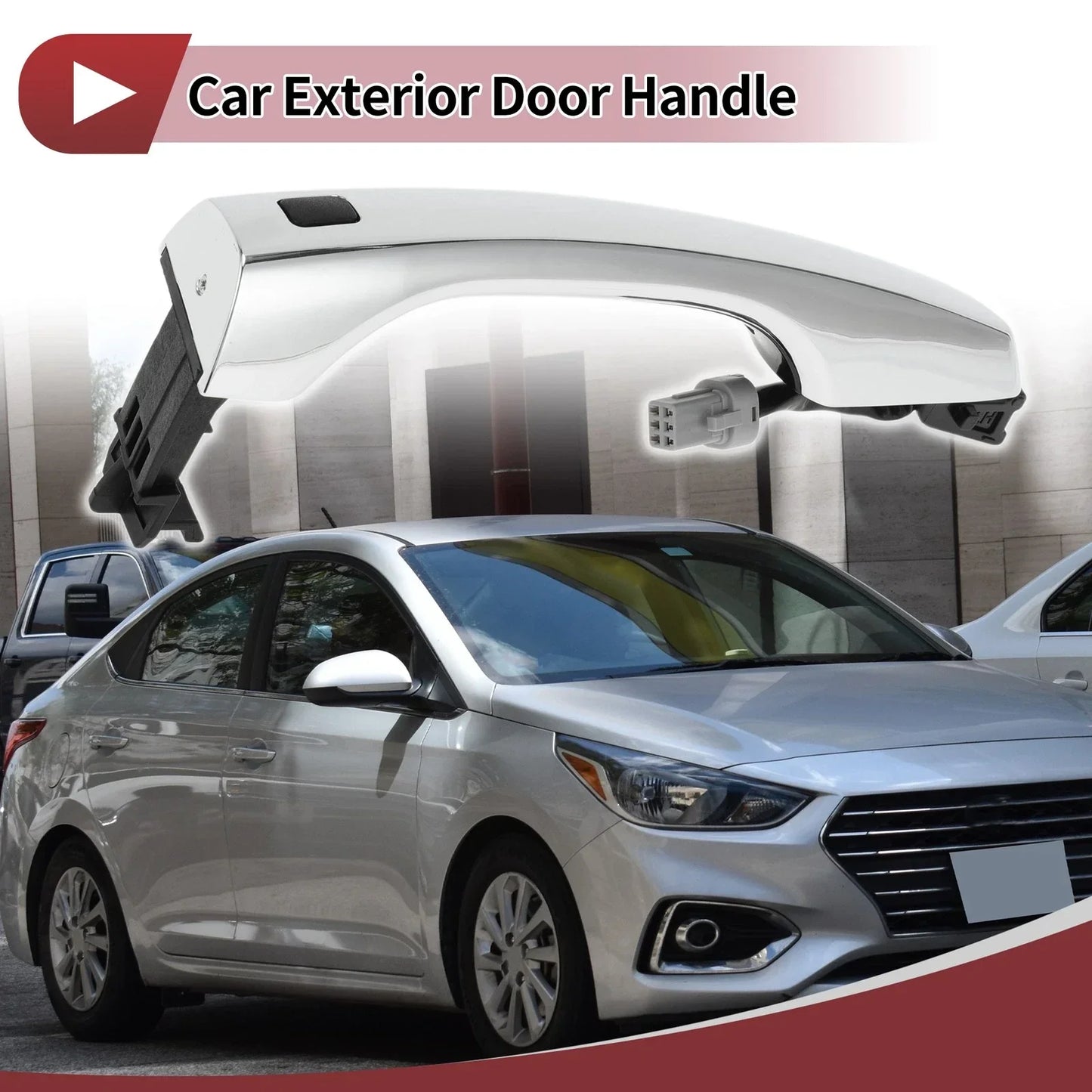 Car Door Handle Grip for Hyundai Elantra Front Left (2011-2016) Silver Tone