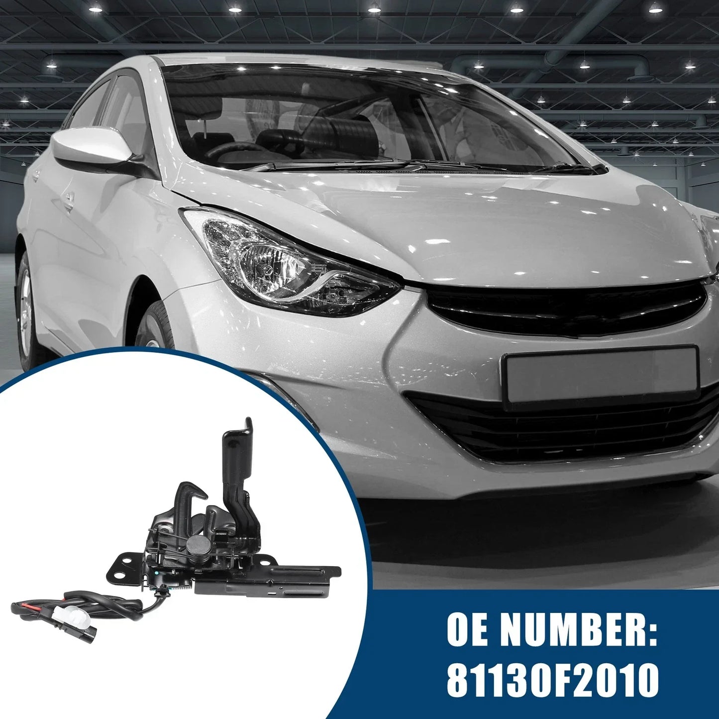 Hood Lock Latch for Hyundai Elantra 2016-2018 Durable Metal Black