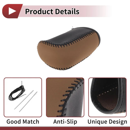 Car Gear Shift Knob Cover for Dodge Journey (2011-2020) - Black Brown Faux Leather