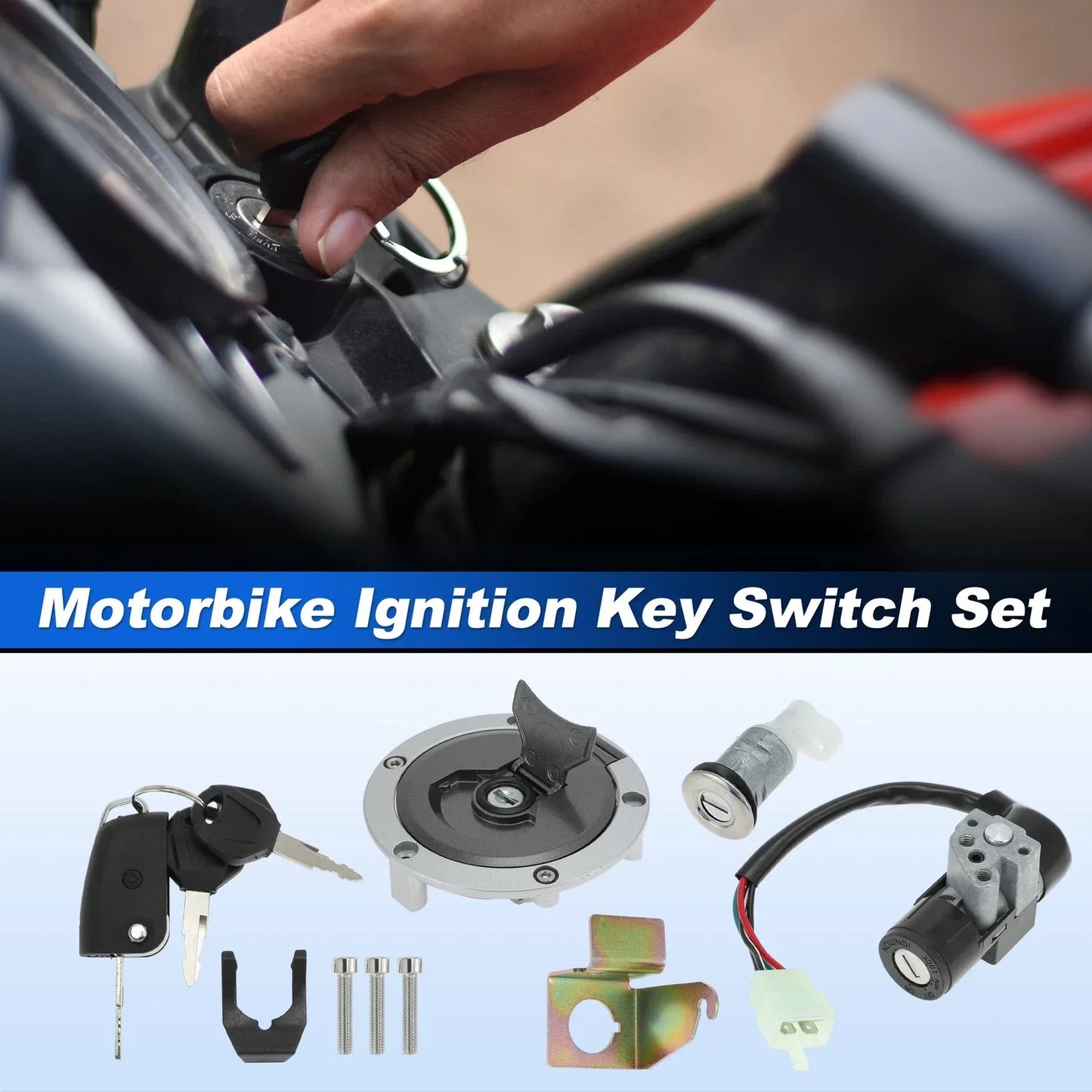 Ignition Key Switch Set for Motorcycle (35010-K26-B02, 35010-K26-B03)