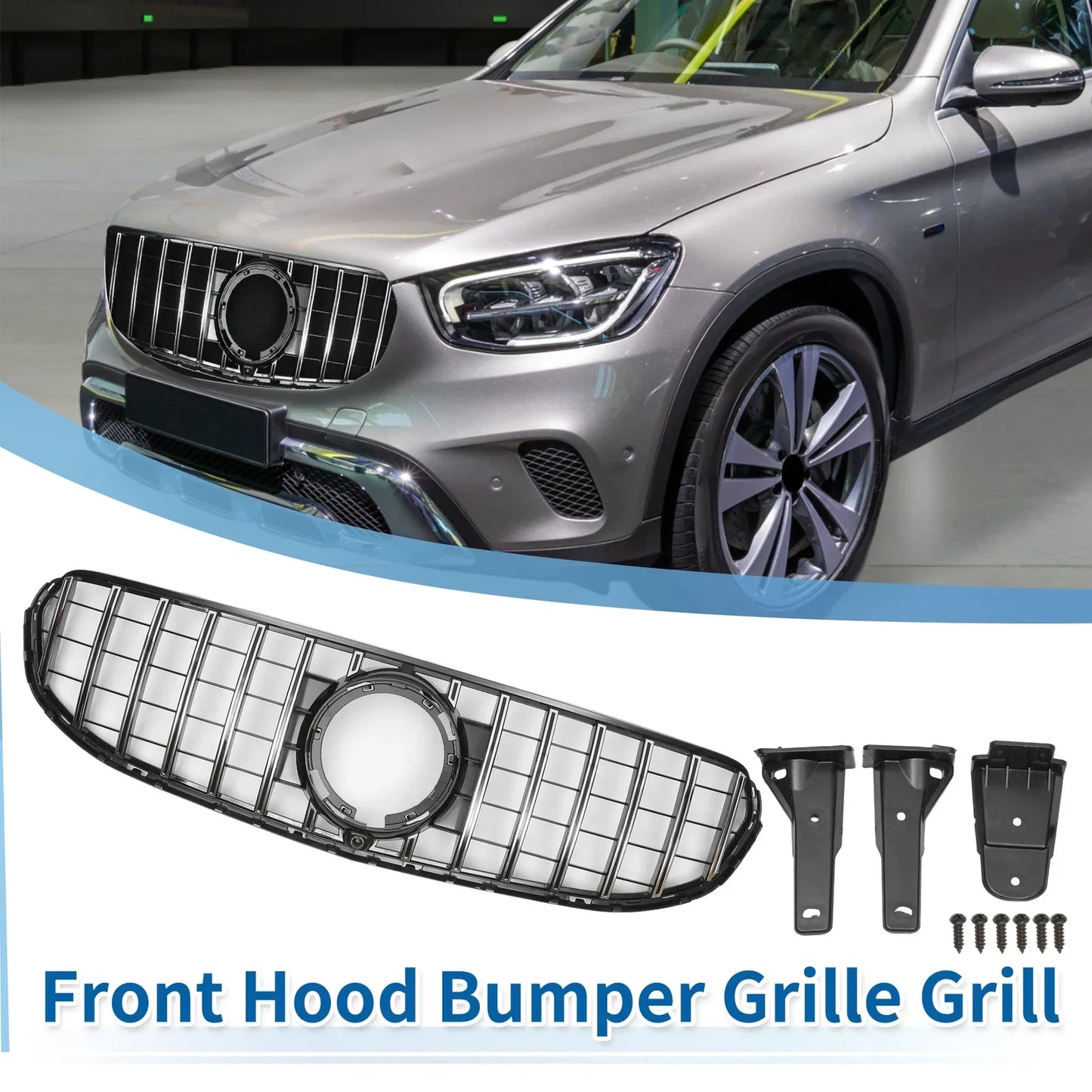 Front Upper Bumper Grille for Mercedes-Benz GLC300 (2016-2023)