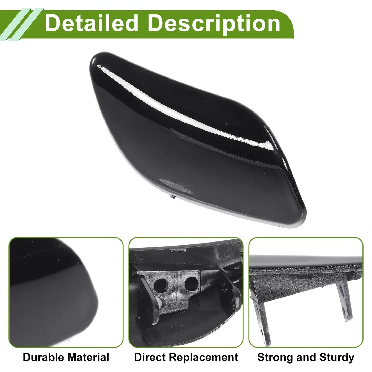 Washer Nozzle Cover for Porsche Cayenne 2008-2010 (2 x Black Caps)