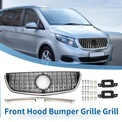 Front Upper Bumper Grille for Mercedes-Benz VITO-Class W477 (2014-2019) Black