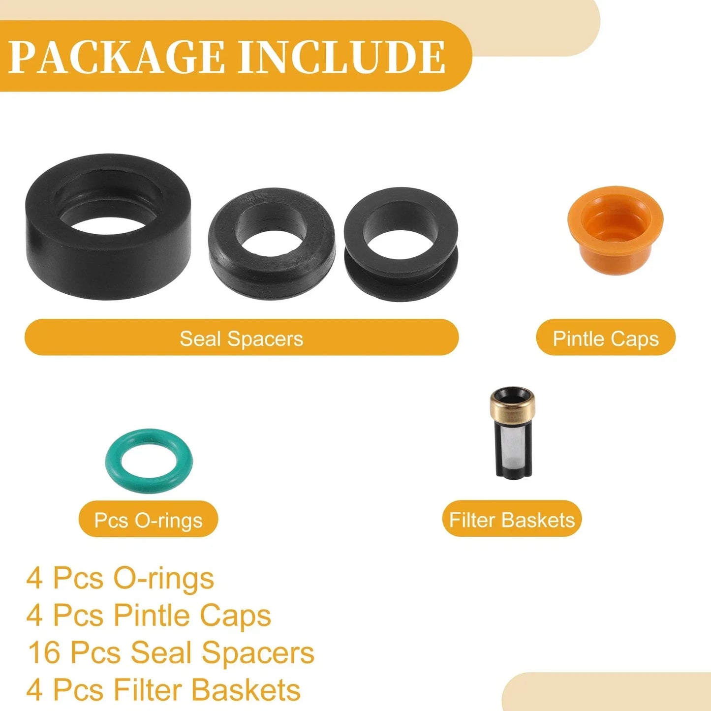 Fuel Injector Seal O Ring 4 x Sets for Honda DSM NBR Rubber Black