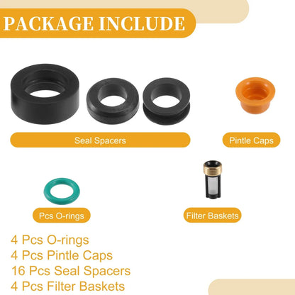 Fuel Injector Seal O Ring 4 x Sets for Honda DSM NBR Rubber Black