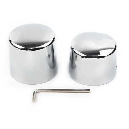 Rear Axle Nut Covers for Harley Softail Deuce FXSTD Springer Chrome