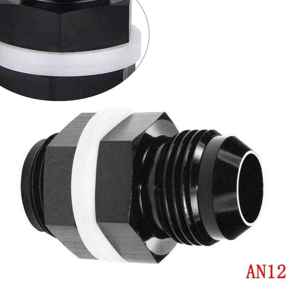 Flare Fuel Cell Bulkhead Fitting w/ Washer for Car - Black (N/A)