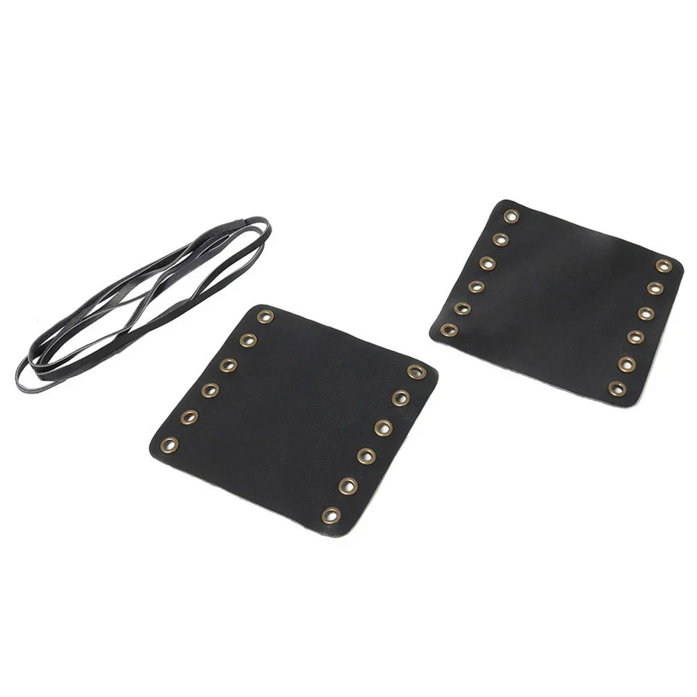 22mm Leather Hand Grip Covers for Universal Motorcycle - Black