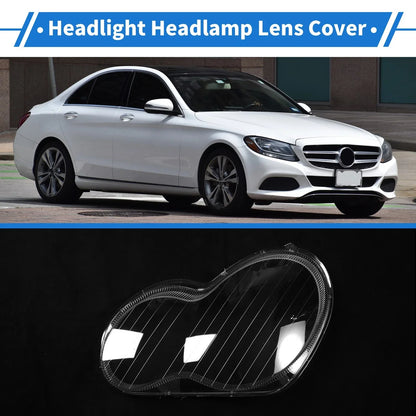 Car Front Left Headlight Lens Cover for Mercedes-Benz C-Class (2001-2017)