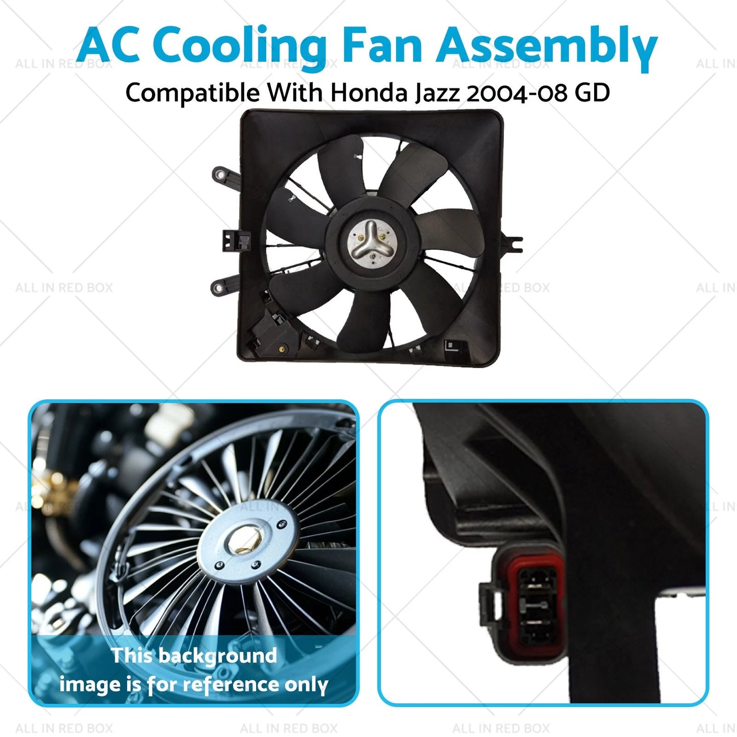 Radiator Cooling Fan Assembly w/ Blade Shroud for Honda Jazz (2004-2008)