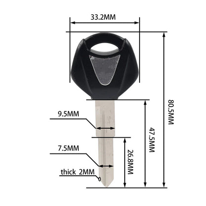 Uncut Blank Ignition Key for Yamaha YZF-R25 YZF-R3 (All Years)