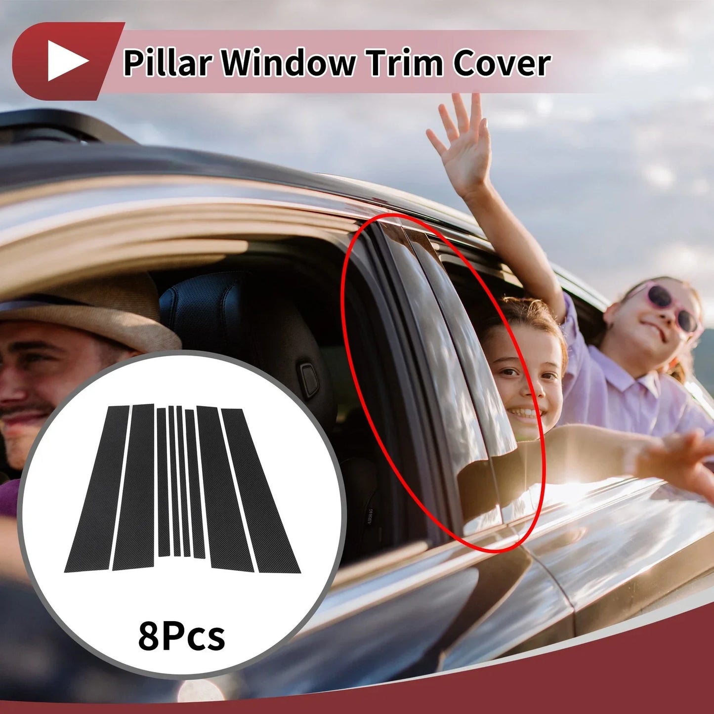 Window Trim Pillar Set for Lexus LX570 (2007-2013) - 8 x Pieces