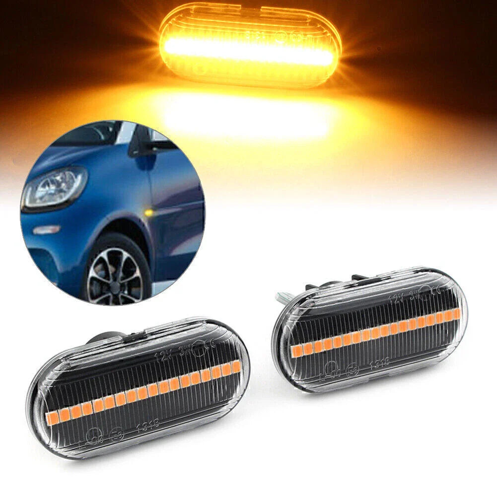 Dynamic Clear LED Side Marker Light for Smart Fortwo W453 (2015-2023)
