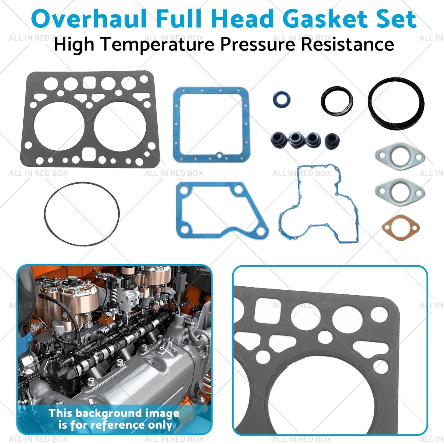 Full Head Gasket Set for Kubota ZL600 B6000 Tractor Engine