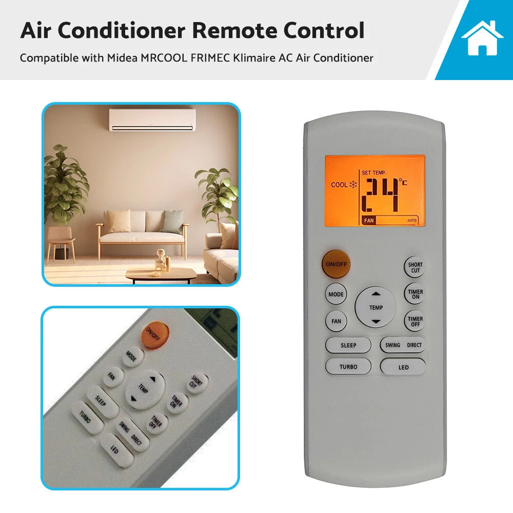 A/C Remote Control for Midea MRCOOL FRIMEC Klimaire