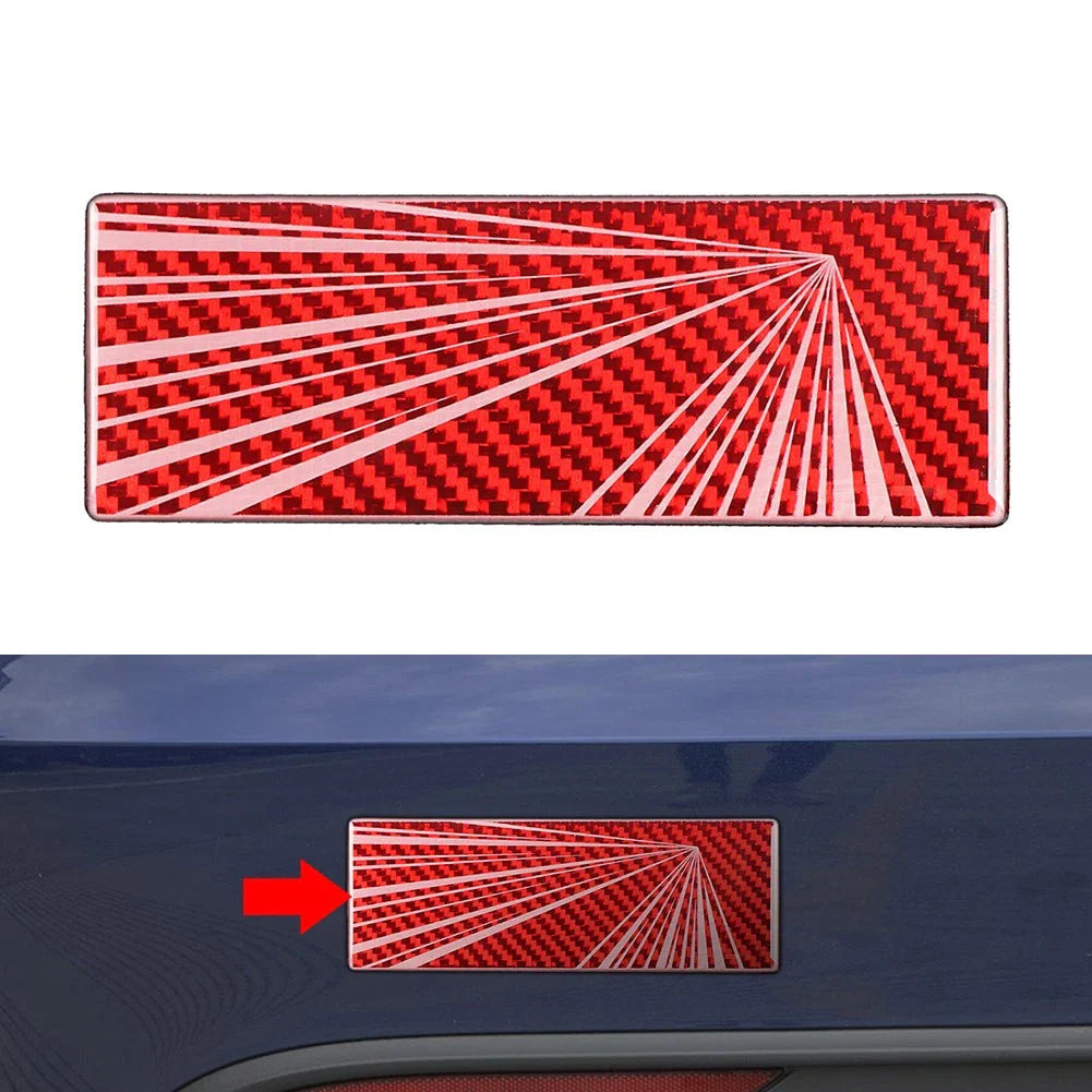 Carbon Red Trunk Emblem Decal for Tesla Model 3, Y, X (2017-2023)