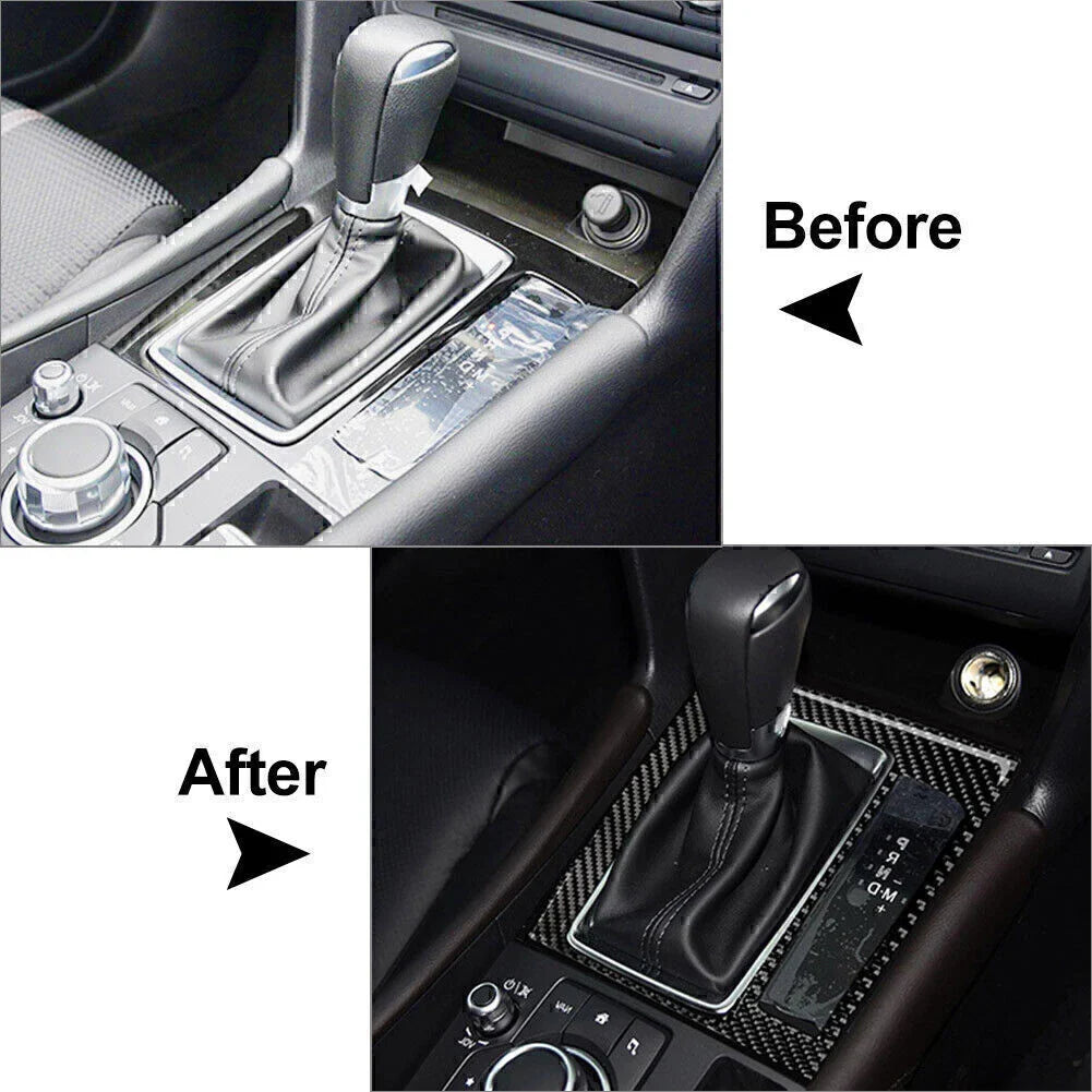 Carbon Fiber Gear Shift Panel Cover for Mazda 3 Axela (2017-2018)