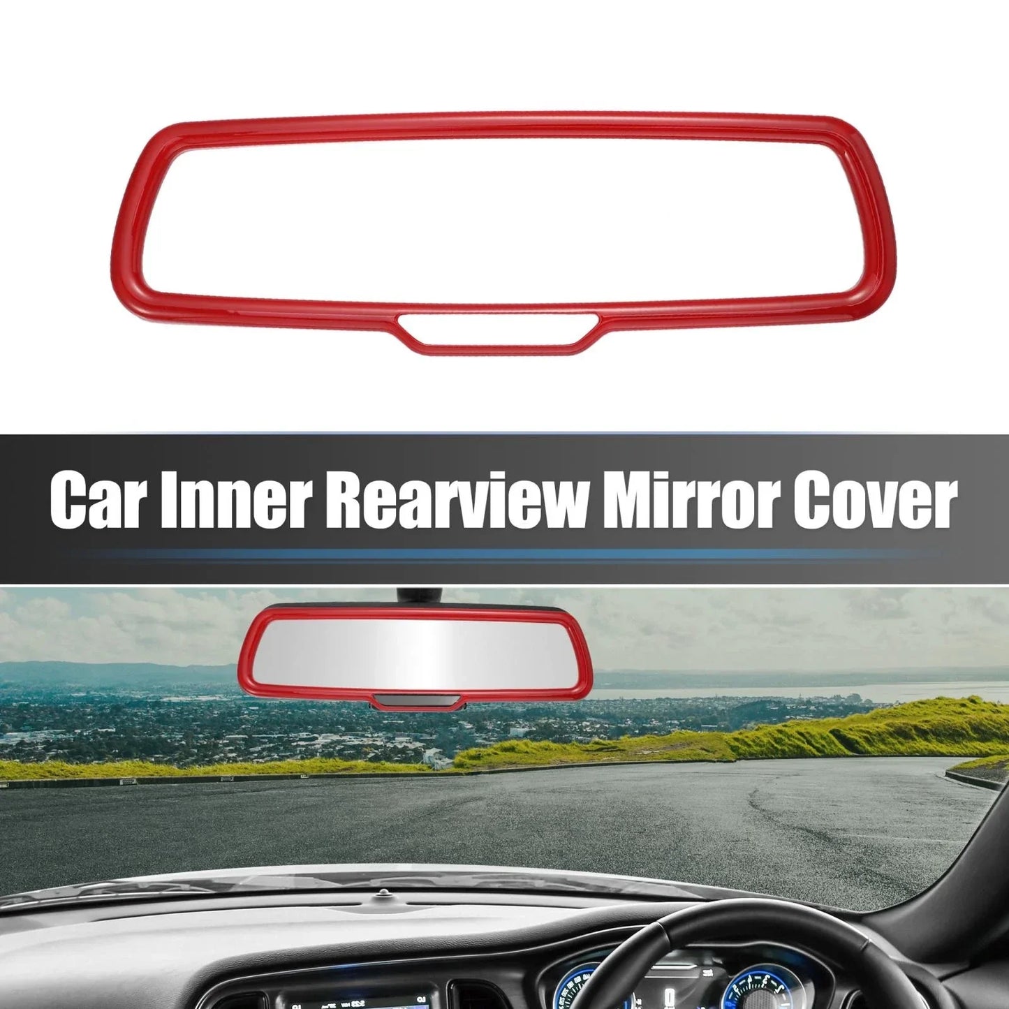 Rearview Mirror Cover Trim for Dodge Challenger (2015-2020) - ABS Red