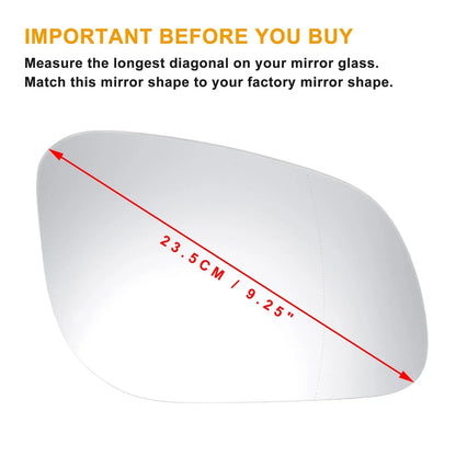 Right Side Heated White Mirror Glass for Porsche Cayenne (2002-2007)
