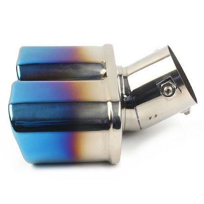 Stainless Steel Dual Exhaust Pipe Tail Muffler Tip for Car (Blue)