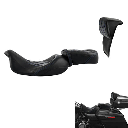Driver & Passenger Seats Backrest Pad for Harley CVO Road Glide (2014-2023)
