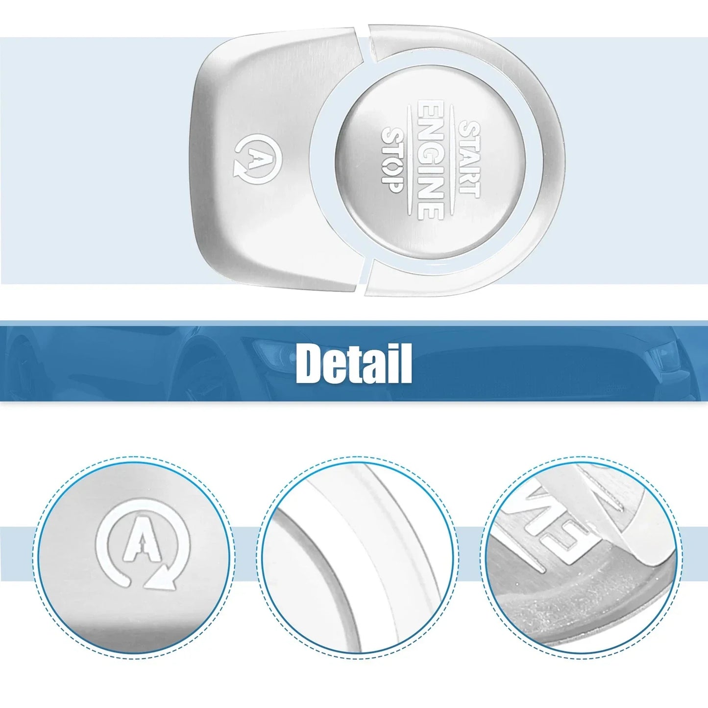 Engine Start Stop Button Cover Trim Sticker Kit for Mercedes Benz (2015-2023)