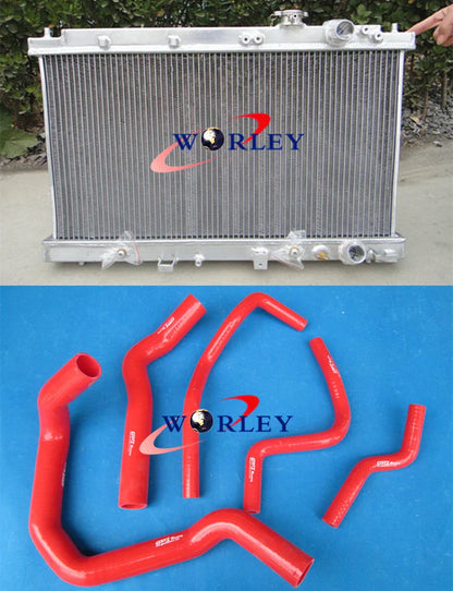 Aluminum Radiator & Hose for Honda Integra Acura DC2 B18 GSR RS LS (1994-2001)