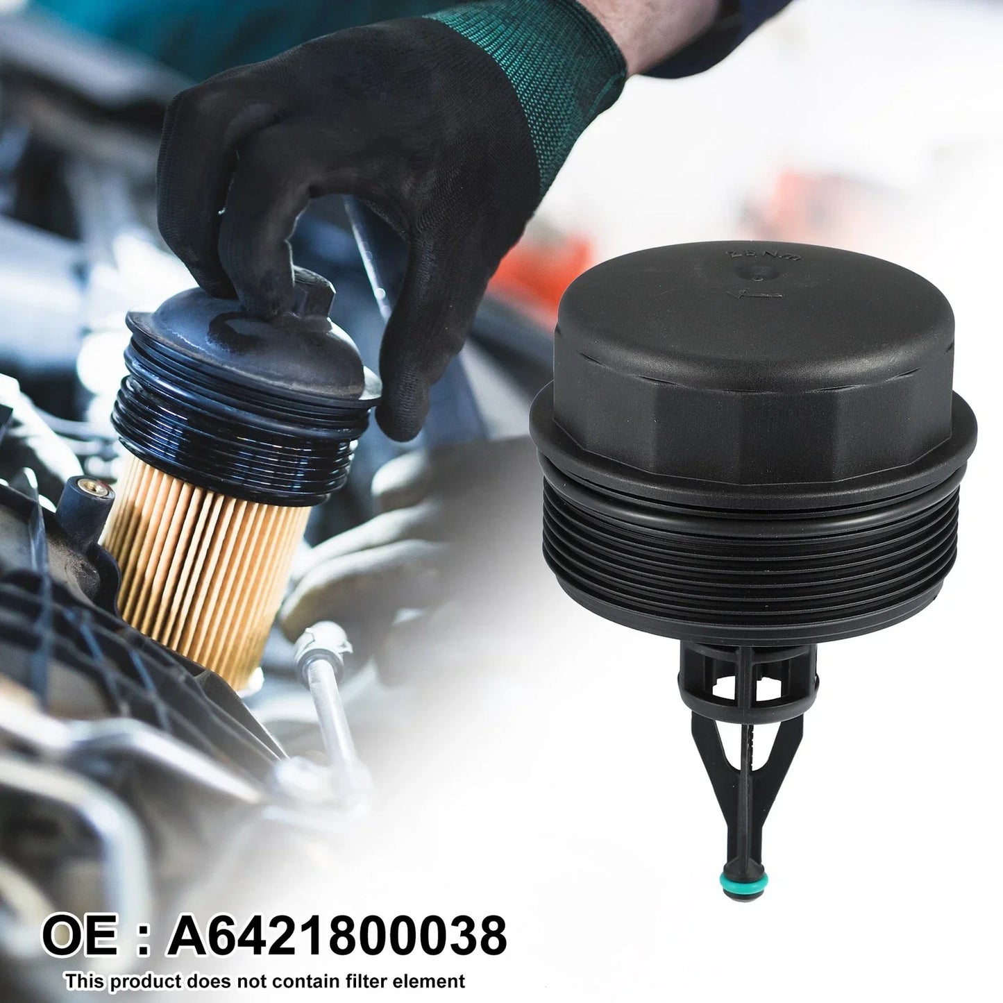 Black Oil Filter Cap Cover for Mercedes-Benz R350 ML350 R320 GL350 (2006-2011)