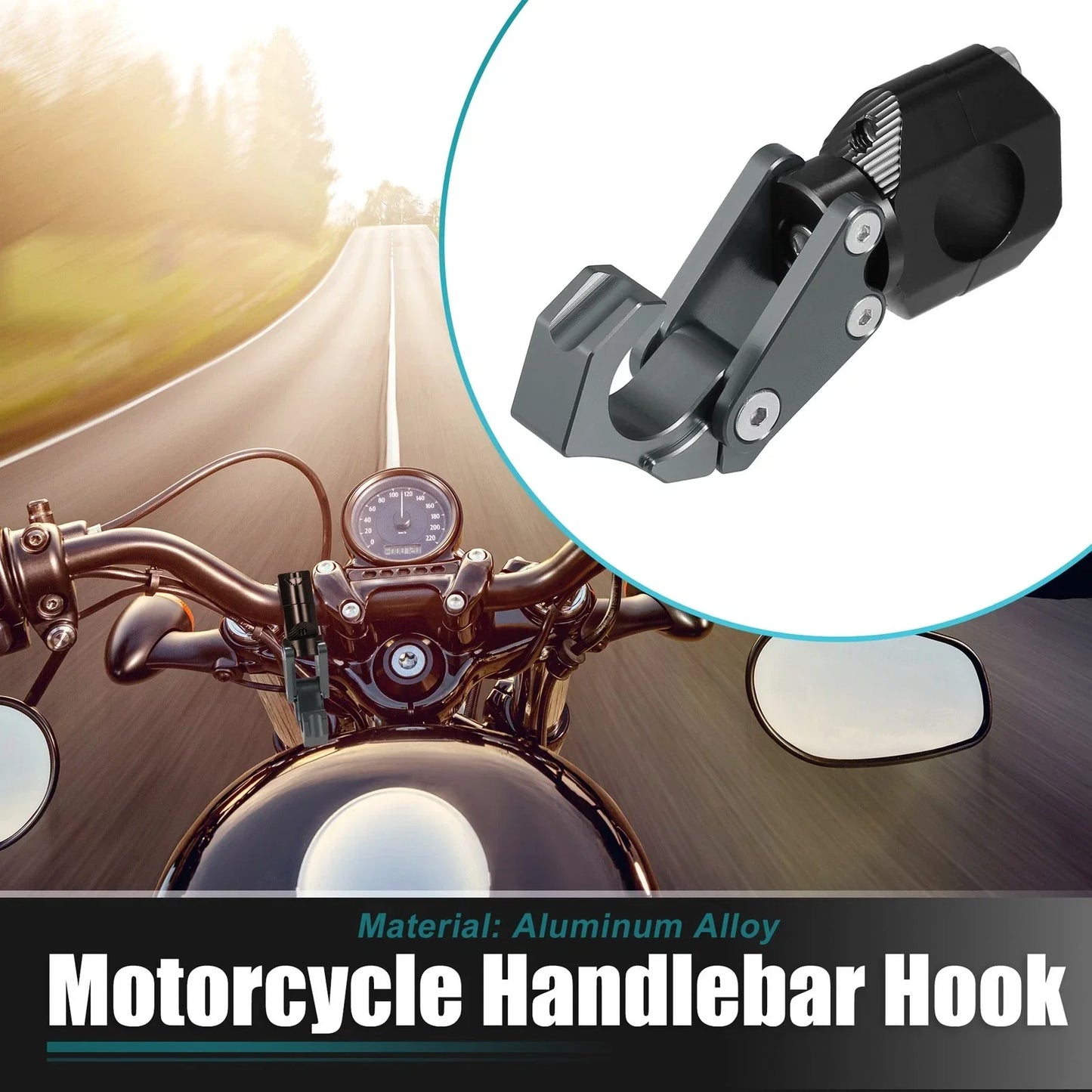 Motorcycle Handlebar Hook Set for Honda ADV150 Aluminum Alloy Titanium Tone