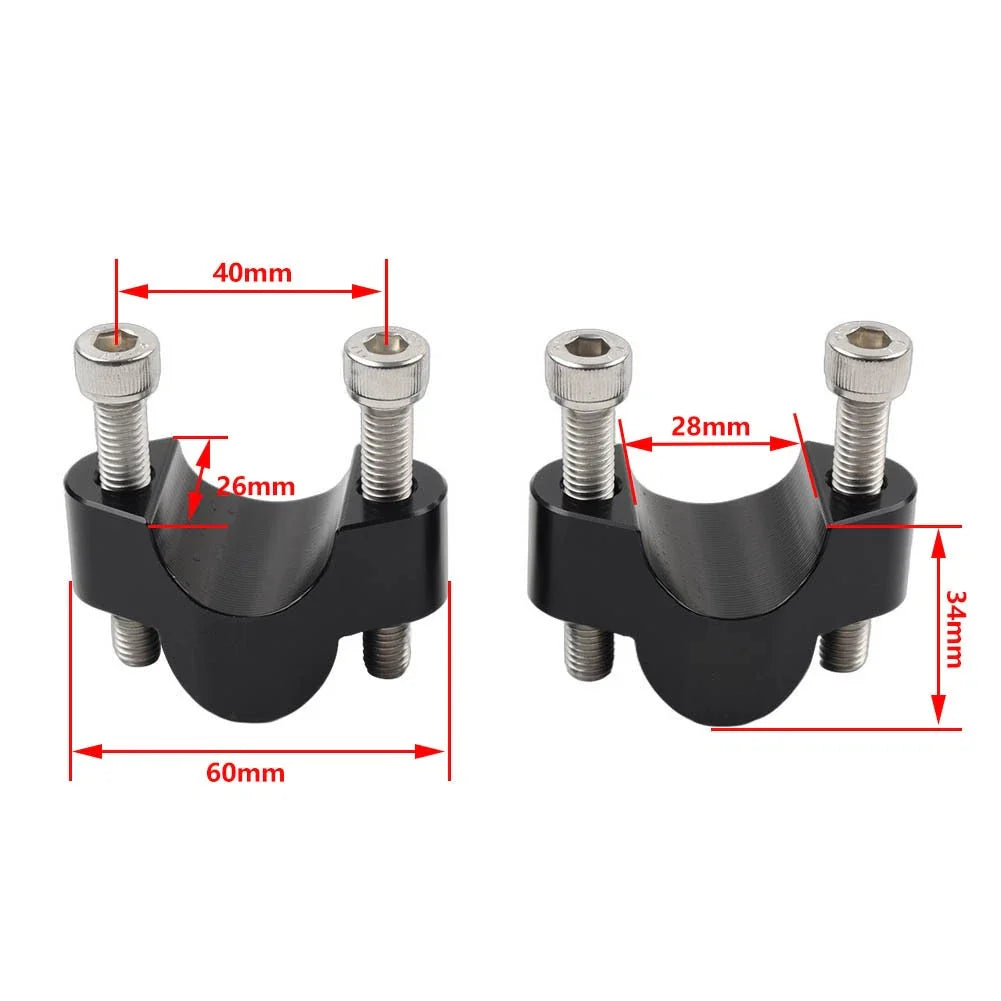 1 1/8" 28mm Handlebar Riser Clamp Mount Bracket Black for CFMOTO 800MT (2021-23)