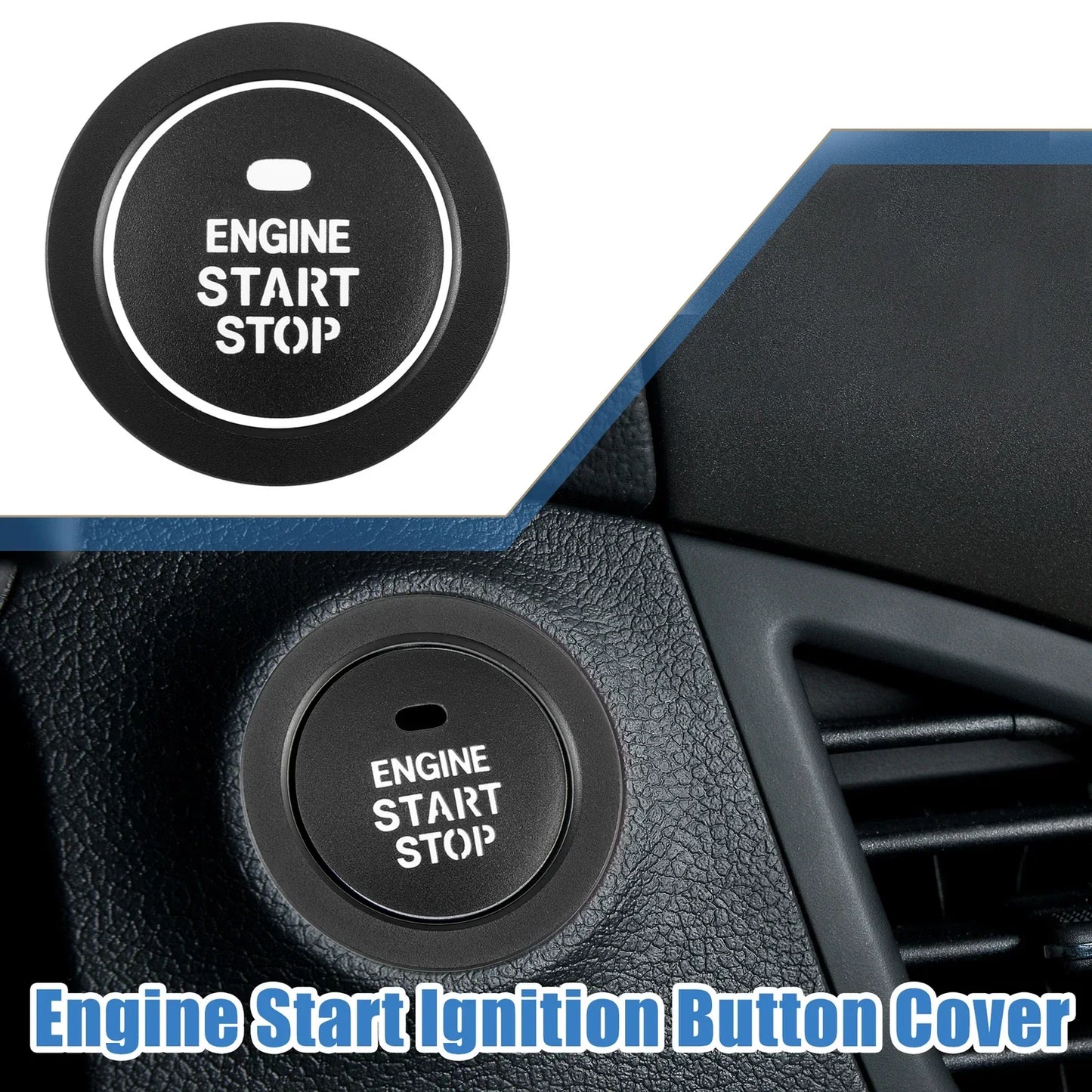 Engine Ignition Button Decal for Hyundai Sonata 2011-2014 Aluminum Alloy Black