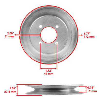 54 Inch Deck Spindle with Pulley Replacement for John Deere (2000–2007)