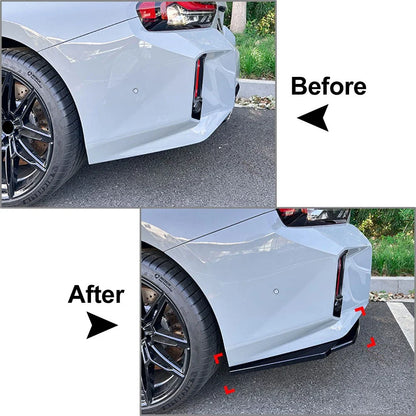Carbon Black Rear Bumper Side Spoiler Lip for BMW 2 Series M2 (2023-2024)