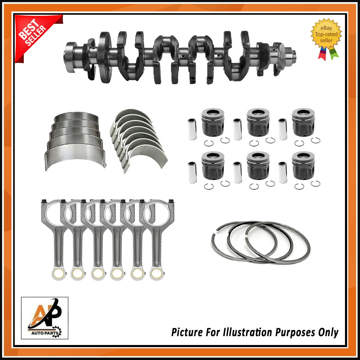 Crankshaft Rebuild Parts Kit Replacement for BMW 535i 335i X6 N54 (2007–2014)