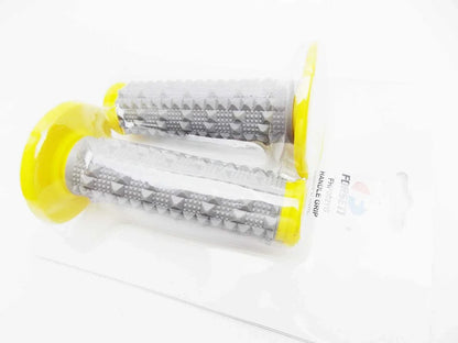 Yellow Grey Diamond Handlebar Grip Set for Honda CR80
