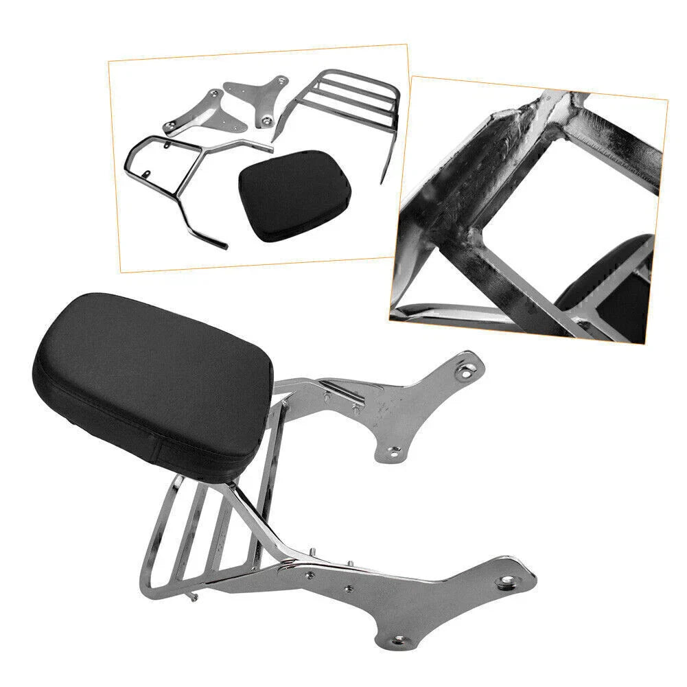Sissy Bar Backrest for Honda Shadow VT750 C2 VT400 1997-2003 Black & Silver